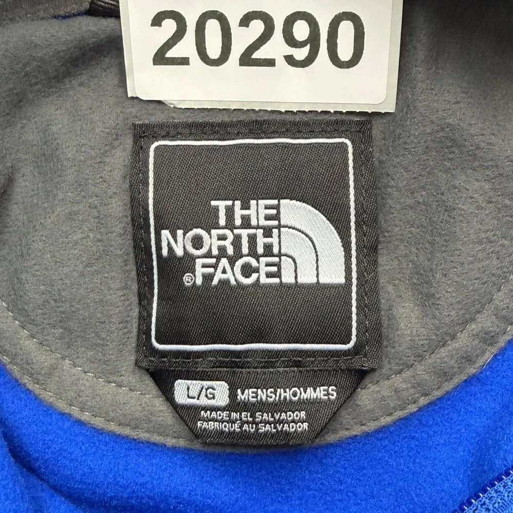 The North Face Hoodie Mens Large‎ Blue Full Zip Fleece Jacket T201